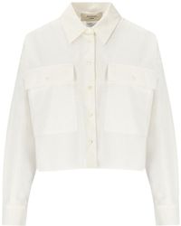 Weekend by Maxmara - Chemise crop blanche carter - Lyst