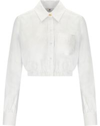 Elisabetta Franchi - Camicia Cropped Bianca - Lyst