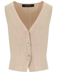 FEDERICA TOSI - Ecru Vest With Bow - Lyst