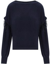 Twinset - Sweater With Feathers - Lyst