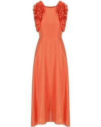 Essentiel Antwerp - Hexico Coral Midi Dress - Lyst