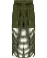 Essentiel Antwerp - Handkerchief Khaki Midi Rok - Lyst