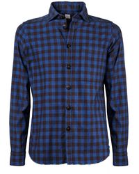 GMF 965 - Gmf 695 Bleu Brown Checkered Shirt - Lyst