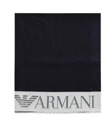 Emporio Armani - Scarf With Jacquard Logo - Lyst