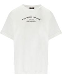 Elisabetta Franchi - White T-shirt With Logo - Lyst