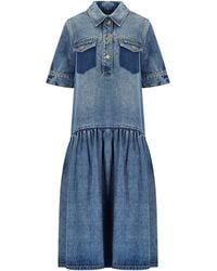 Ganni - Denim Shirt Dress - Lyst