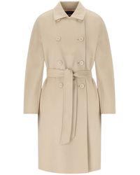 Weekend by Maxmara - Cappotto Con Cintura Avenue Sabbia - Lyst