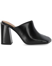 Ash - Schwarzer Absatz-Mule Mit Perforiertem Detail - Lyst