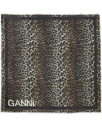Ganni - Foulard imprimé léopard - Lyst