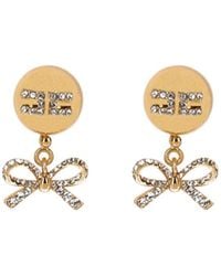 Elisabetta Franchi - Pendant Earrings With Bows - Lyst