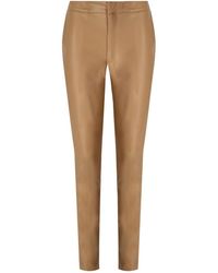 Twin Set - Camel Faux Leather Trousers - Lyst