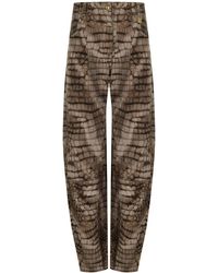 Elisabetta Franchi - Alligator Print Barrel Jeans - Lyst