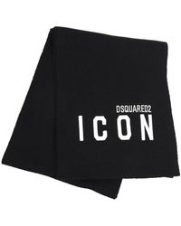 DSquared² Icon Wit Sjaal - Zwart