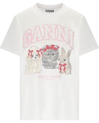 Ganni - Animals Basic T-Shirt - Lyst