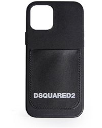 DSquared² Imitatieleer Iphone 12 Pro Cover - Zwart