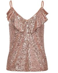 gold sequin strappy top
