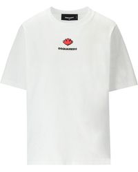 DSquared² - T-shirt icon game lover easy bianca - Lyst