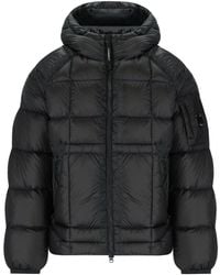 C.P. Company - D.D. Shell Schwarze Daunenjacke Mit Kapuze - Lyst