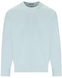 C.P. Company - Diagonal Fleece Starlight Blue Sweatshirt - Lyst
