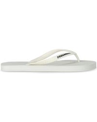 DSquared² - White Flip Flops With Logo - Lyst