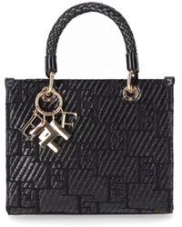 Elisabetta Franchi - Jacquard Raffia Small Handbag - Lyst