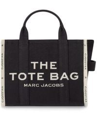 Marc Jacobs - Borsa a mano the jacquard medium tote nera - Lyst
