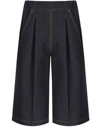 Max Mara - Bermuda Effetto Denim Texas - Lyst