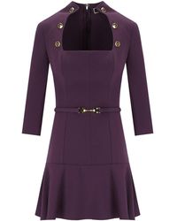 Elisabetta Franchi - Purple Kleid mit Knöpfen - Lyst