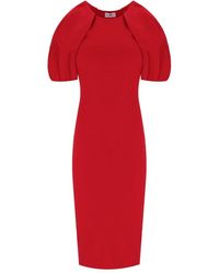 Elisabetta Franchi - Vestido midi de punto red passion - Lyst