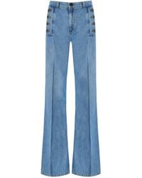 Twin Set - Flared Jeans With Buttons - Lyst