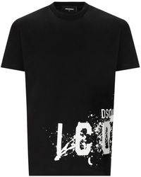 DSquared² - Icon Splash Cool Fit Black T-shirt - Lyst