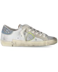 Philippe Model - Baskets Prsx Metal Paillettes Blanc - Lyst