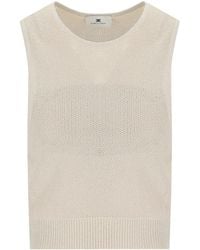 Elisabetta Franchi - Top de punto lurex mantequilla - Lyst