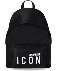 DSquared² - Be Icon Black Nylon Backpack - Lyst