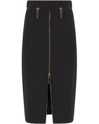 Elisabetta Franchi - Zipped Midi Skirt - Lyst