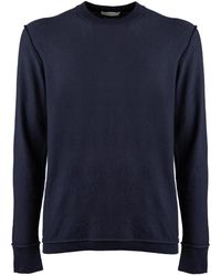 Paolo Pecora - Navy Crewneck Long Sleeve Sweater - Lyst