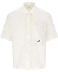C.P. Company - Camicia con taschino panna - Lyst