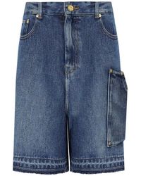 Ganni - Denim Bermuda Shorts - Lyst