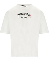 DSquared² - Loose Fit White T-shirt - Lyst