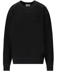 Ganni - Isoli Black Oversize Sweatshirt - Lyst