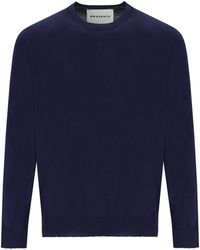 Amaranto - Pull À Col Rond Marine - Lyst