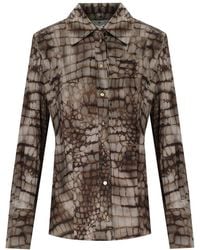 Elisabetta Franchi - Alligator Print Shirt - Lyst