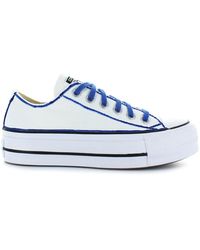 Converse Converse All Star Platform White/blue Sneaker Ltd Ed