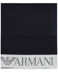 Emporio Armani - Bufanda con logo jacquard - Lyst