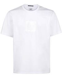 C.P. Company - T-shirt the metropolis series badge blanc - Lyst