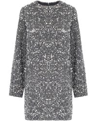 Elisabetta Franchi - Steel mini kleid mit pailletten - Lyst