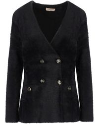 Twin Set - Knitted Double Breasted Jacket - Lyst