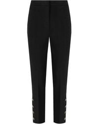 Twin Set - Cropped Trousers With Buttons - Lyst