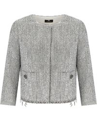 Elisabetta Franchi - Cropped Jacket With Charms - Lyst