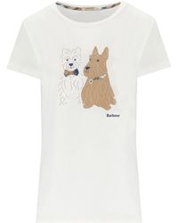Barbour - T-shirt highlands bianca - Lyst